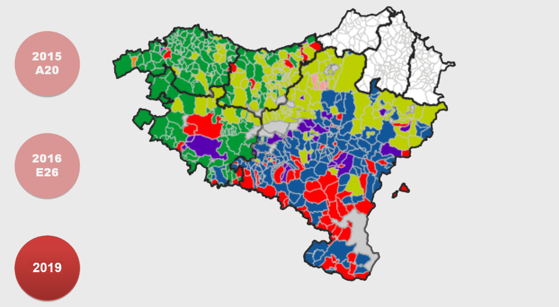 [2019/04/28] Hego EHko hauteskundeetako emaitzen mapa interaktiboa egin du Gaindegiak Berriarentzat
