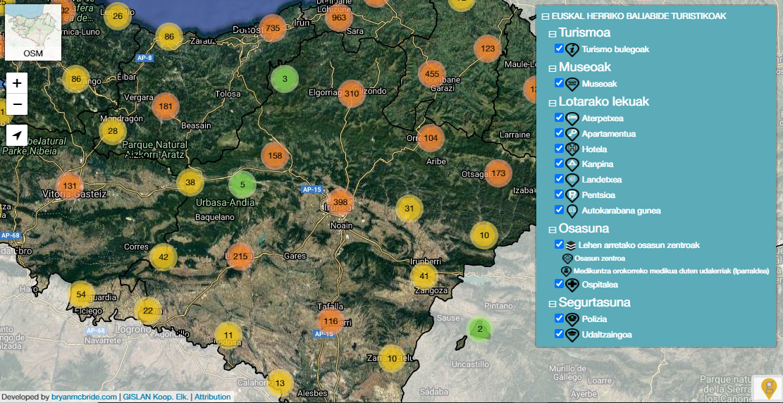 Baliabide turistikoen mapa