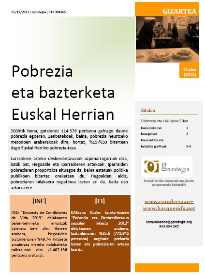 [ASTEKO GAIA] Pobrezia eta bazterketa Euskal Herrian