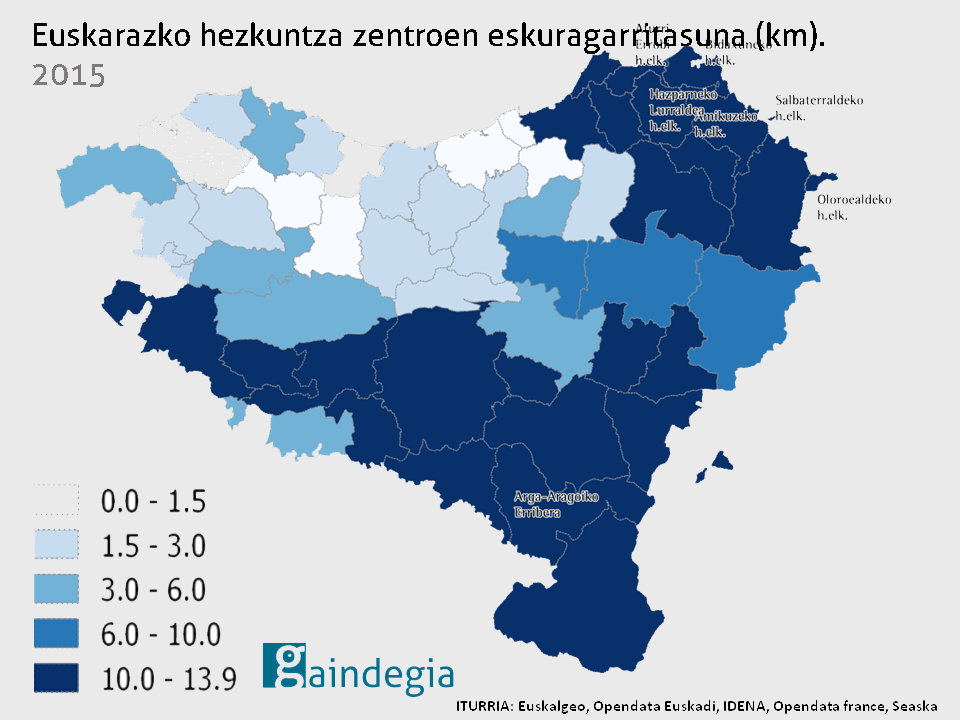 Euskarazko hezkuntza-zentroen eskuragarritasuna